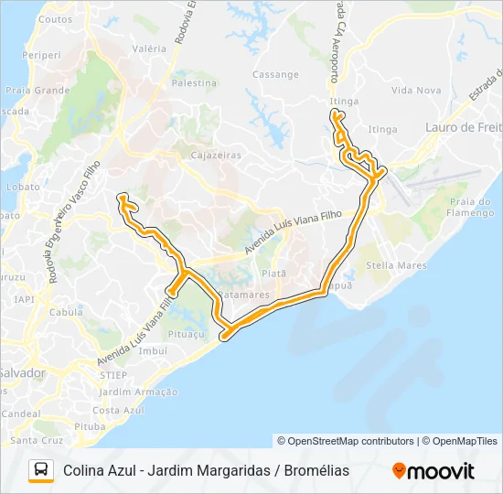 L602 COLINA AZUL - JARDIM MARGARIDAS / BROMÉLIAS Bus Line Map