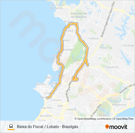 L111-01 BAIXA DO FISCAL / LOBATO - BRASILGÁS Bus Line Map