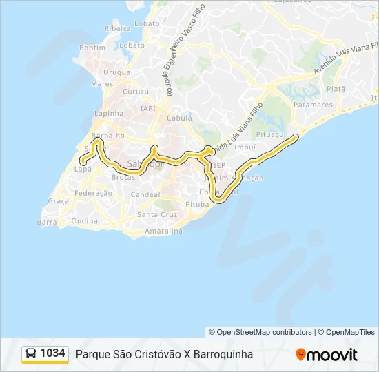 1034 Bus Line Map