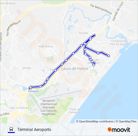 Mapa de 840A.URB LOTEAMENTO MIRAGEM - TERMINAL AEROPORTO de autobús