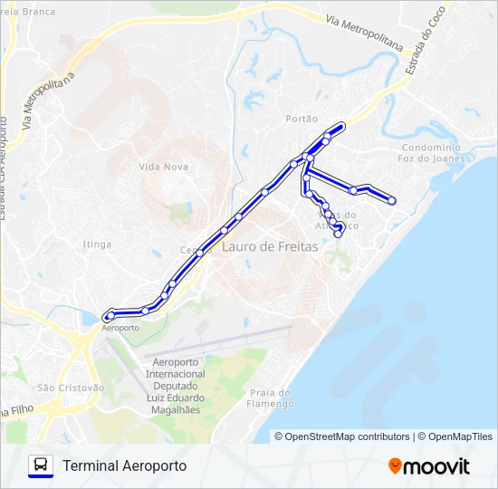 840A.URB LOTEAMENTO MIRAGEM - TERMINAL AEROPORTO Bus Line Map