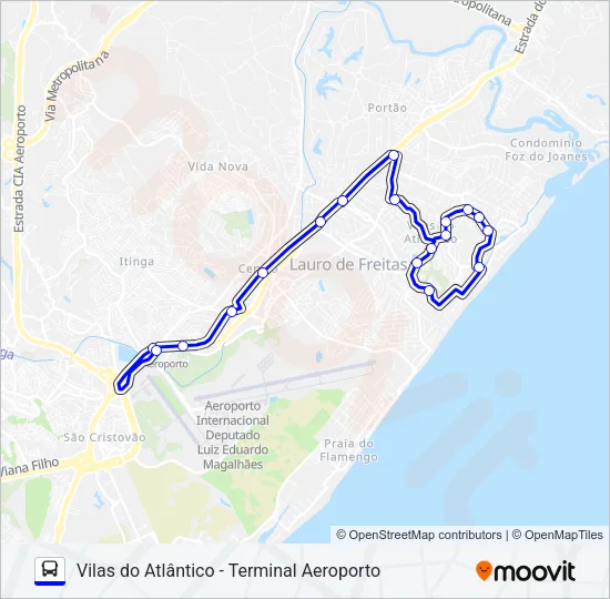 840.URB VILAS DO ATLÂNTICO - TERMINAL AEROPORTO Bus Line Map