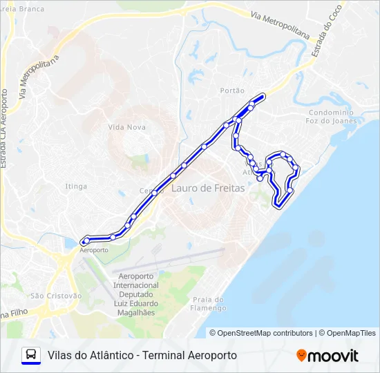 840.URB VILAS DO ATLÂNTICO - TERMINAL AEROPORTO Bus Line Map