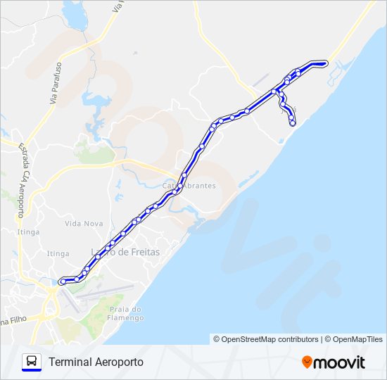 Mapa de 885A.URB JAUÁ - TERMINAL AEROPORTO de autobús