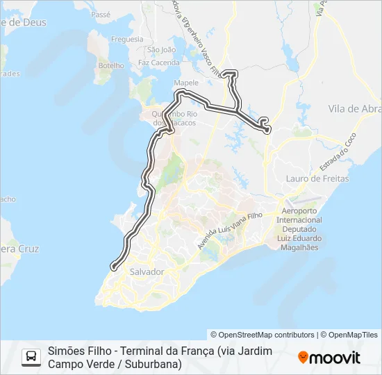 815I.URB SIMÕES FILHO - TERMINAL DA FRANÇA (VIA JARDIM CAMPO VERDE / SUBURBANA) Bus Line Map