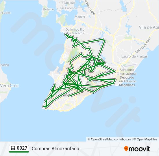Mapa da linha 0027 de ônibus