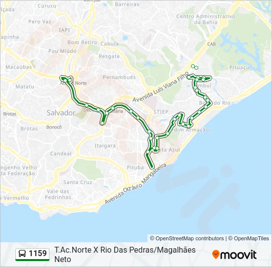 1159 Bus Line Map