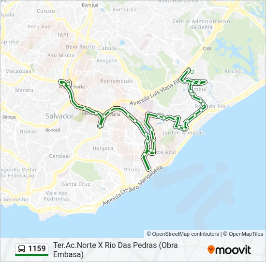 1159 Bus Line Map