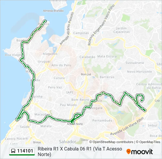 114101 Bus Line Map