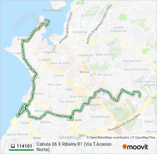 114101 Bus Line Map