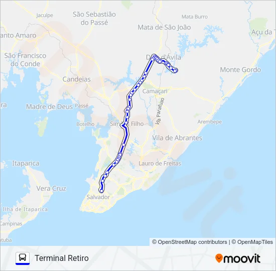 803A2.URB NOVA DIAS D'ÁVILA - TERMINAL RETIRO Bus Line Map