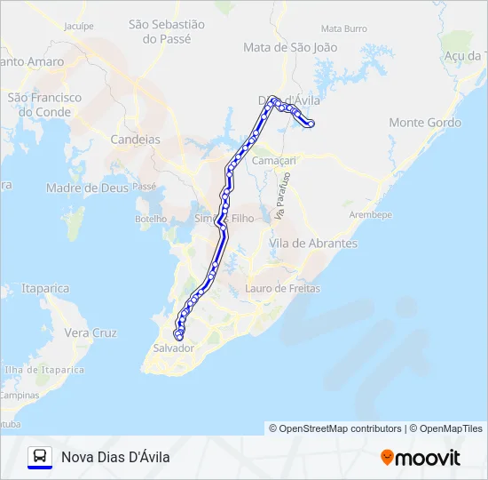 803A2.URB NOVA DIAS D'ÁVILA - TERMINAL RETIRO Bus Line Map