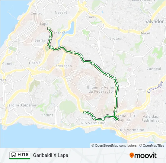 E018 Bus Line Map