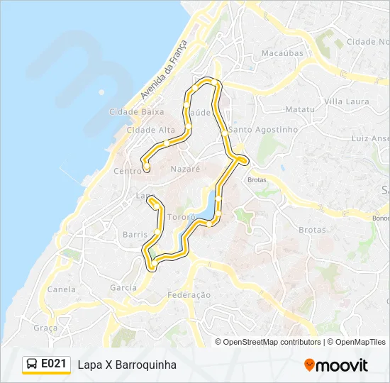 E021 Bus Line Map