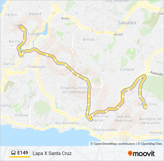 E149 Bus Line Map