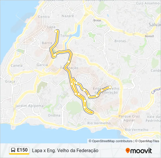 E150 Bus Line Map