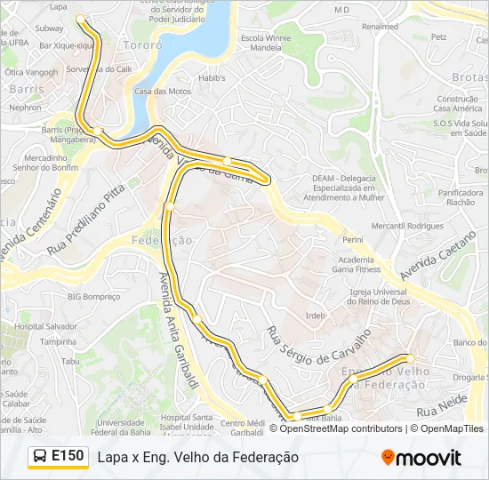 E150 Bus Line Map