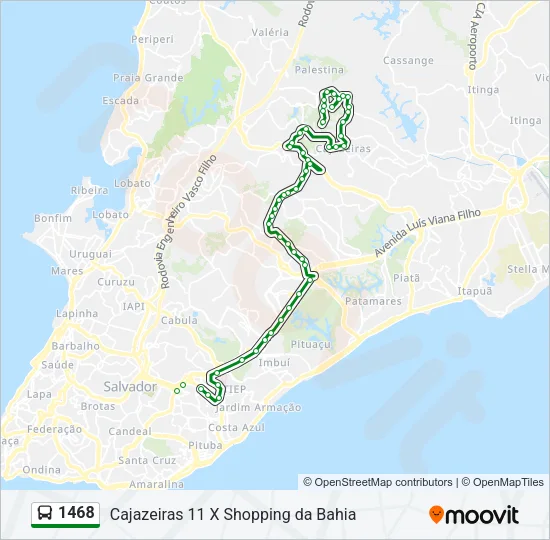 1468 Bus Line Map