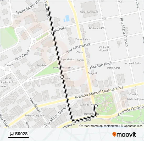 B002S Bus Line Map