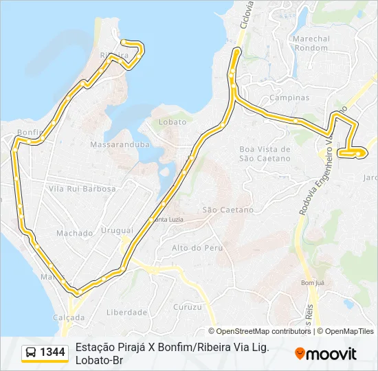 1344 Bus Line Map
