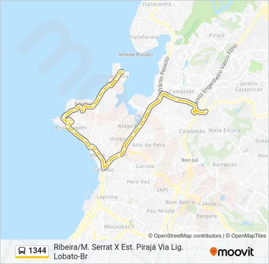 1344 Bus Line Map