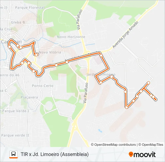 0104 TIR X JD. LIMOEIRO (ASSEMBLEIA) Bus Line Map