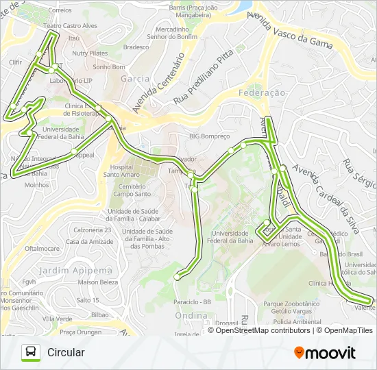 B-02 MATEMÁTICA / REITORIA Bus Line Map