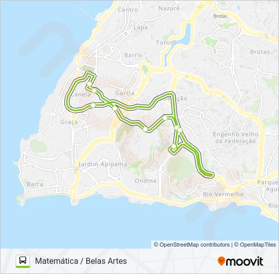 B-01 SÃO LÁZARO / BELAS ARTES Bus Line Map