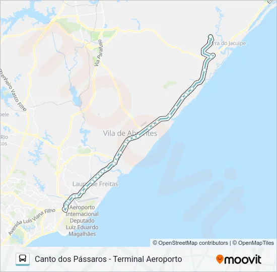 857A.URB CANTO DOS PÁSSAROS - TERMINAL AEROPORTO Bus Line Map