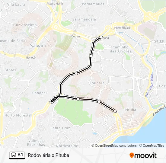 B1 Route: Schedules, Stops & Maps - Estação Pituba X Estação Rodoviária ...