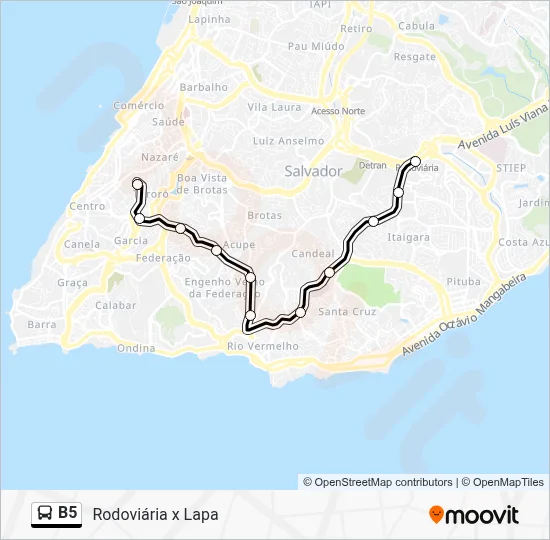 B5 Route: Schedules, Stops & Maps - Estação Lapa X Estação Rodoviária ...