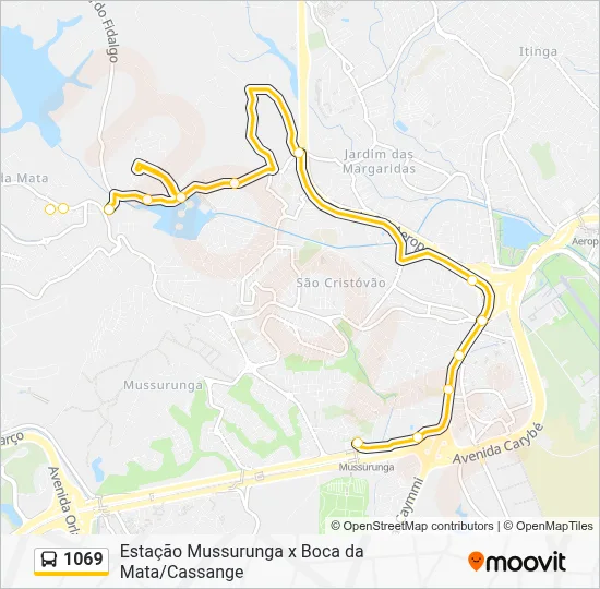 1069 Route: Schedules, Stops & Maps - Boca Da Mata/Cassange X Estação ...