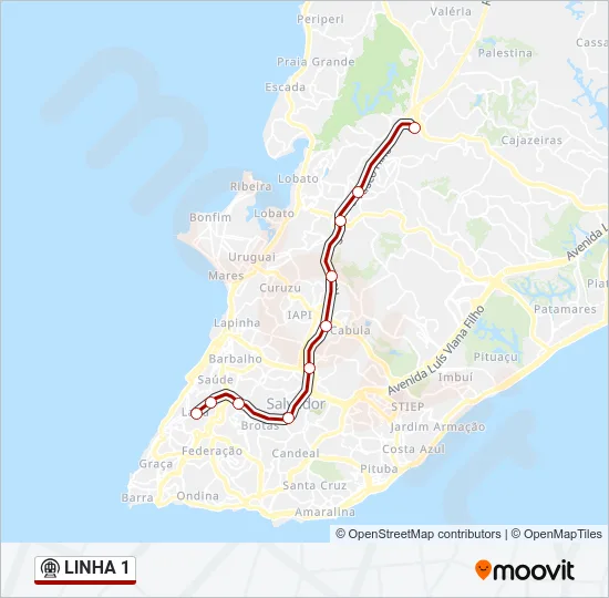 LINHA 1 Metro Line Map