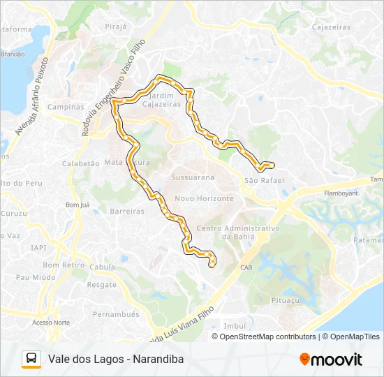 L702 VALE DOS LAGOS - NARANDIBA Bus Line Map