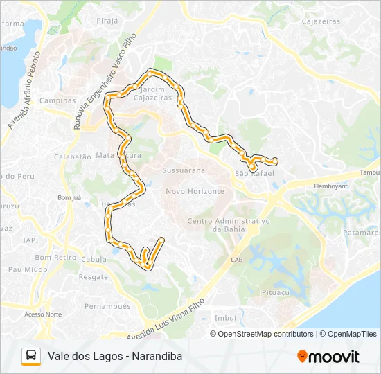 L702-01 VALE DOS LAGOS - NARANDIBA Bus Line Map
