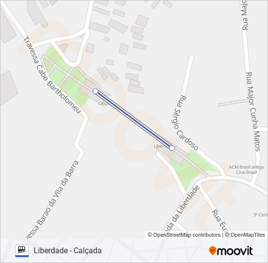 LIBERDADE - CALÇADA funicular Line Map