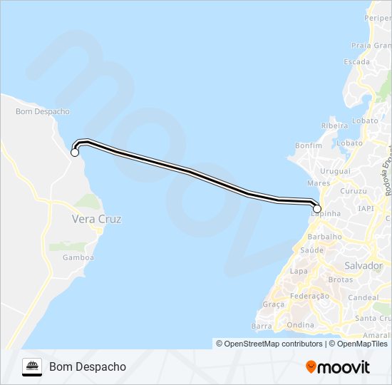 Mapa de TRAVESSIA de ferry