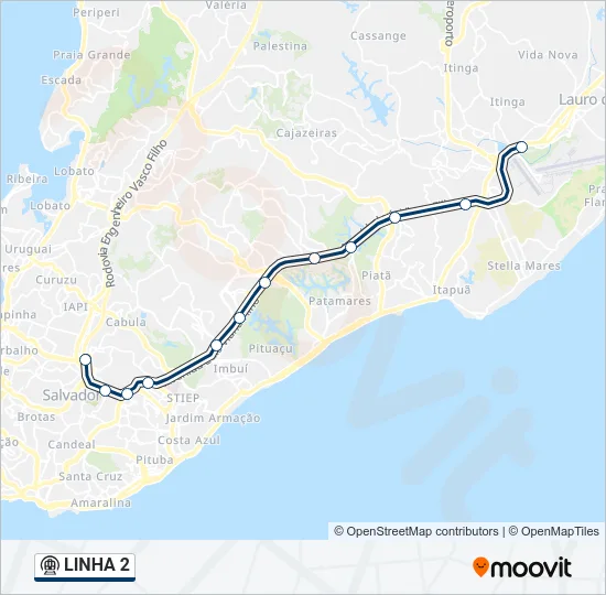 LINHA 2 Metro Line Map