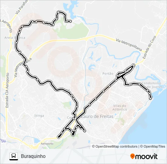 JAM-002 JAMBEIRO / PORTÃO - BURAQUINHO  Line Map