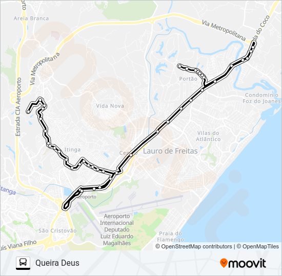 Mapa da linha PSP-004 PARQUE SÃO PAULO / QUEIRA DEUS de ônibus