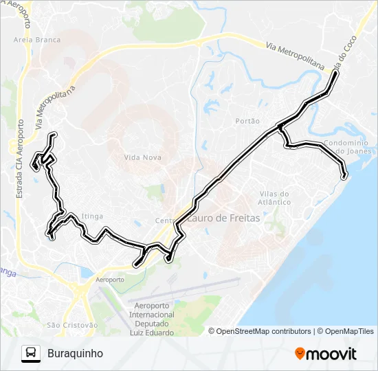 PSP-005 PARQUE SÃO PAULO / PORTÃO - BURAQUINHO  Line Map