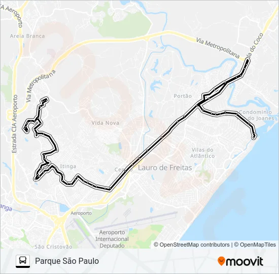 PSP-005 PARQUE SÃO PAULO / PORTÃO - BURAQUINHO  Line Map