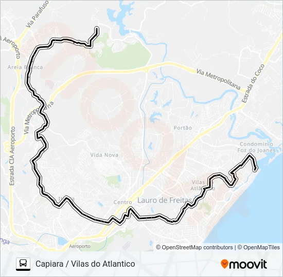 CAP-006 CAPIARA / VILAS DO ATLANTICO Bus Line Map