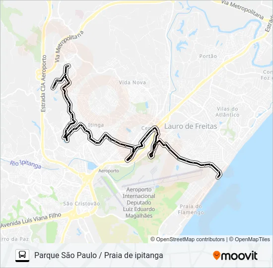 PSP-001 PARQUE SÃO PAULO / PRAIA DE IPITANGA  Line Map