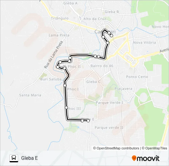 CAM-003 GLEBA E / VIA POC Bus Line Map