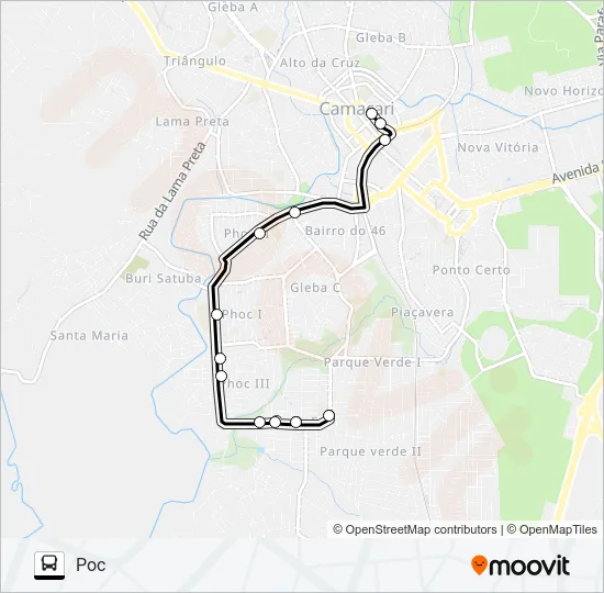 CAM-003 GLEBA E / VIA POC Bus Line Map