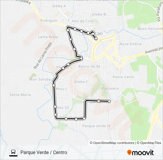 CAM-002 PARQUE VERDE / CENTRO Bus Line Map