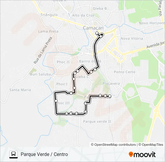 CAM-002 PARQUE VERDE / CENTRO Bus Line Map