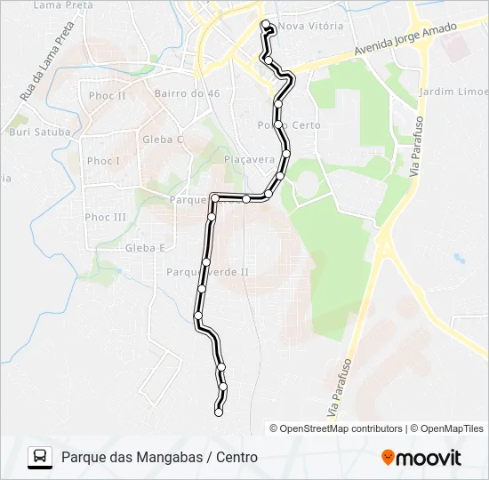 CAM-005 PARQUE DAS MANGABAS / CENTRO Bus Line Map