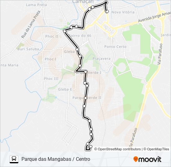 CAM-005 PARQUE DAS MANGABAS / CENTRO bus Line Map